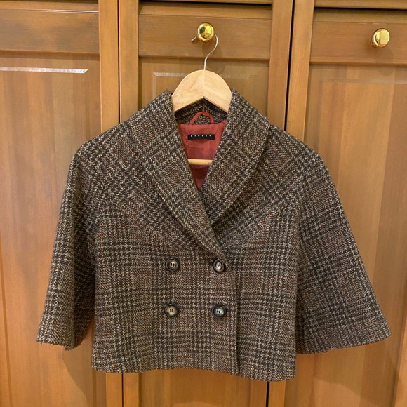 SISLEY CROP CAPE/ Wool JACKET Blazer - Picture 1 of 15